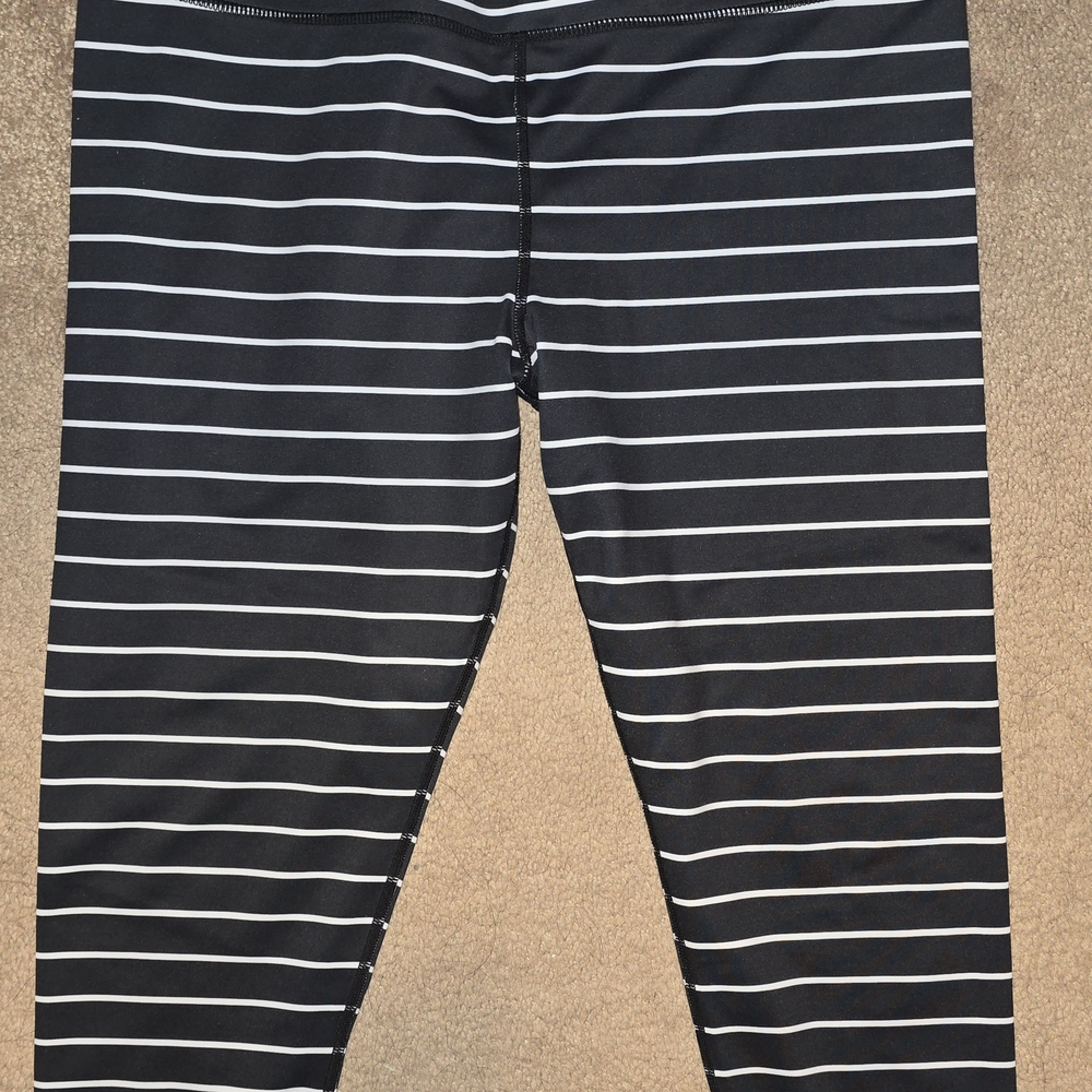 KIAVA Black and White Striped Capris